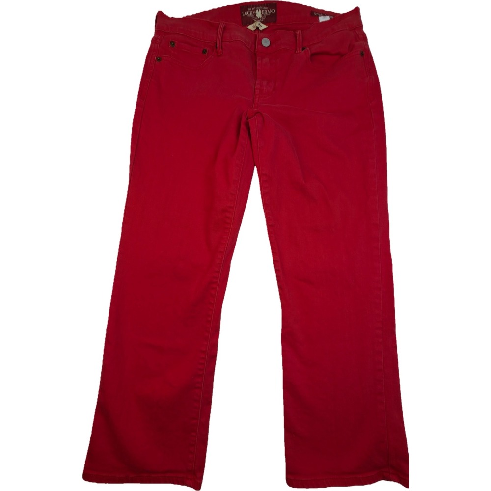 Lucky Brand Sweet'n Crop Jeans Womens 8/29 Red Straight Leg Denim Pants